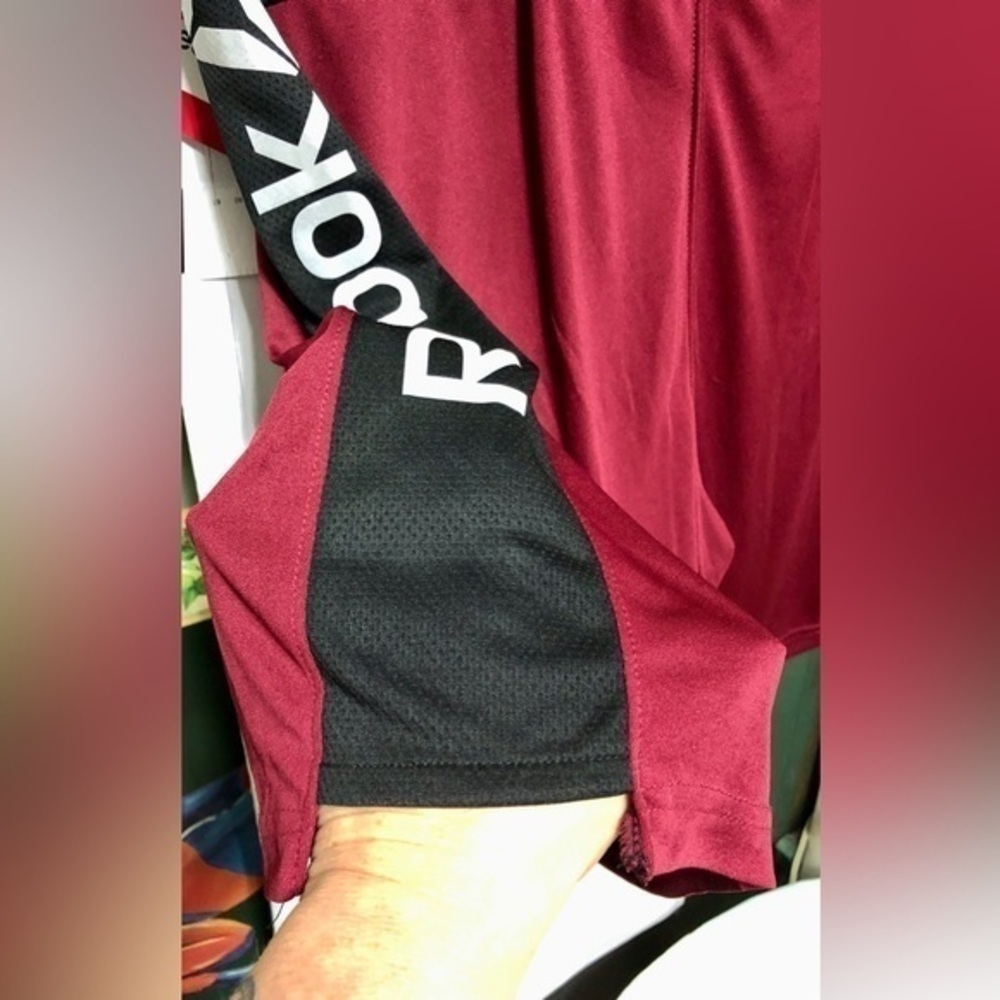💠Reebok Amped Slim Polyester Garnet Training Basketball Shorts - Picture 11 of 13
